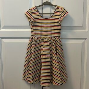 Rainbow stripe Alice & Ames short sleeve ballet dress.